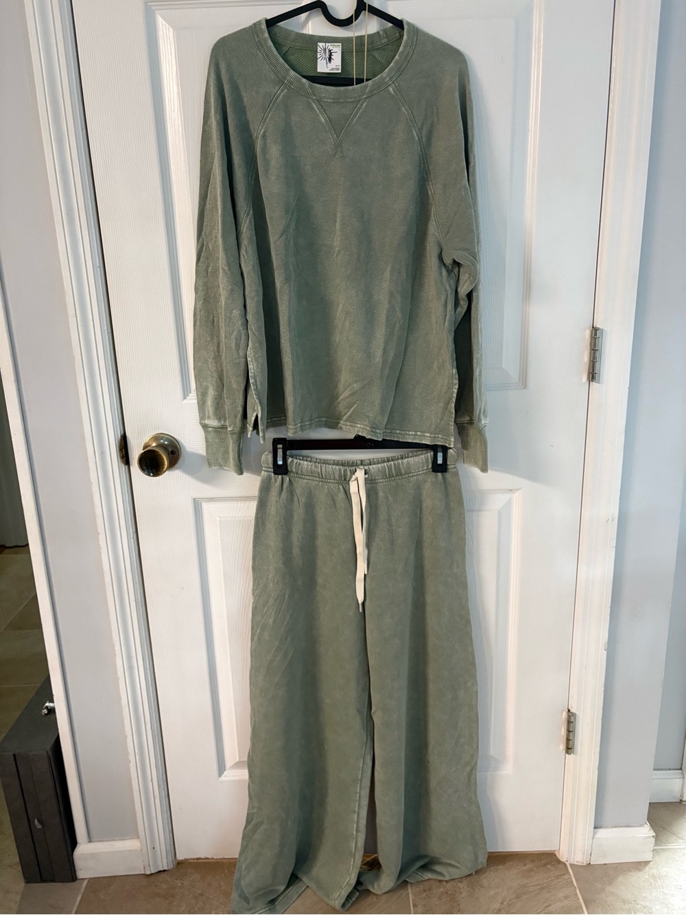 NEW aerie Sage Green Two-Piece crewneck and pants set
